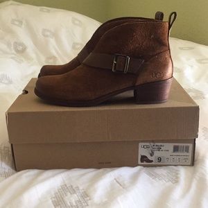New in box - Brown UGG booties, size 9